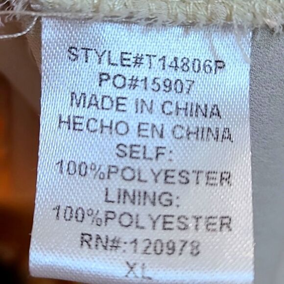 Entro Gold & Beige Floral Patchwork Blouse, Long Lantern Sleeves, Size XL - Picture 9 of 9